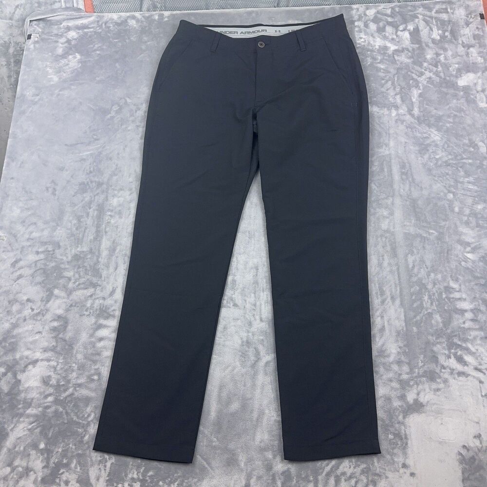 Under Armour Pants Mens Sz 36/32 Black UA Match Play Tapered Golf Performance